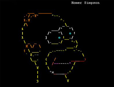 ASCII арт. Homer Simpson.