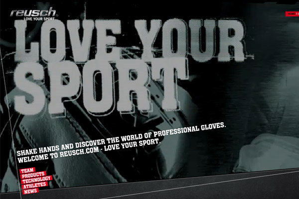 screenshot of reusch.com