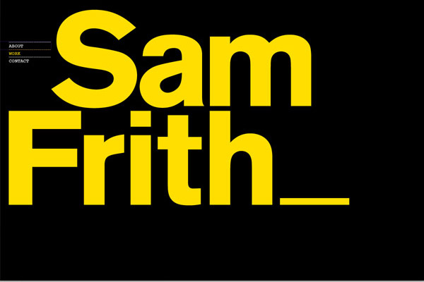 screenshot of samfrith.com