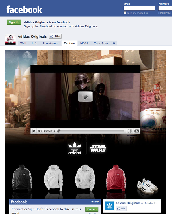adidas Adidas FB landing page