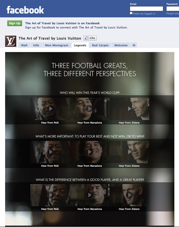 louis Louis Vuitton FB landing page